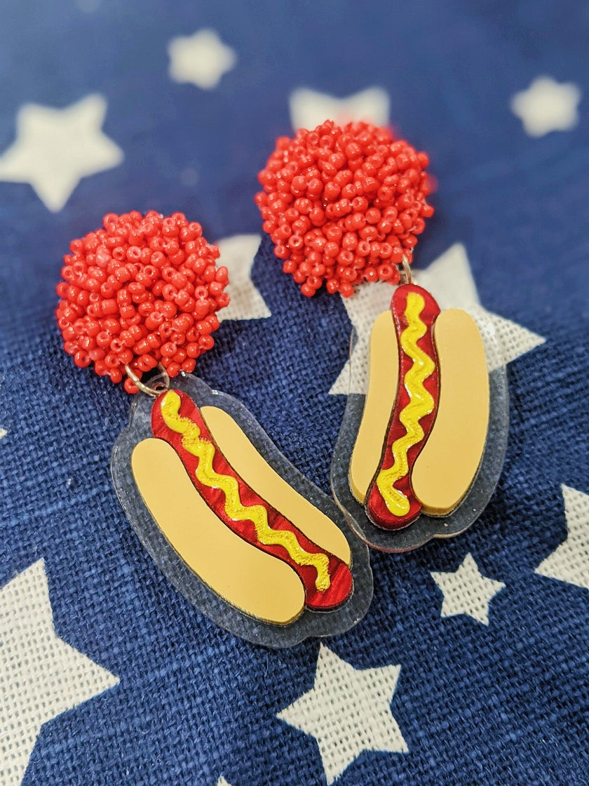 Hot Dog Earrings