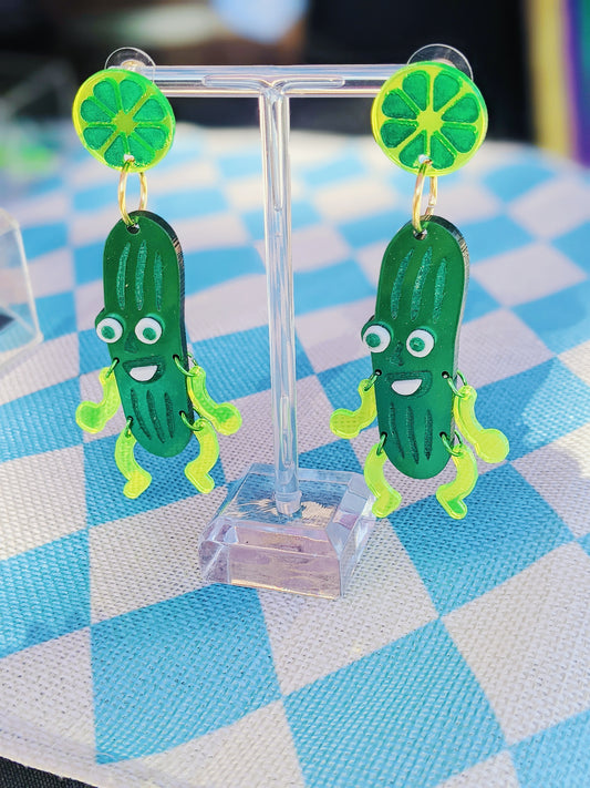 Cucumber Man Earrings