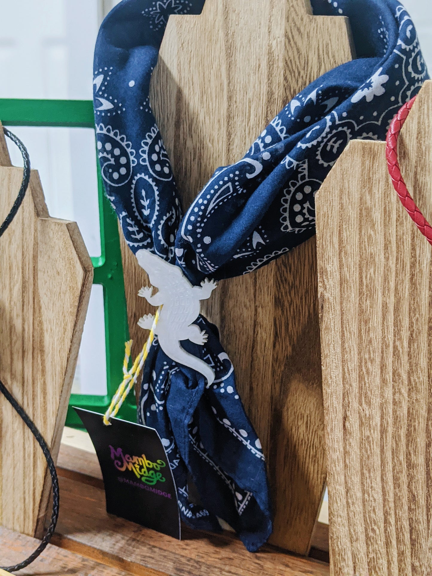 White Gator Bandana Bolo